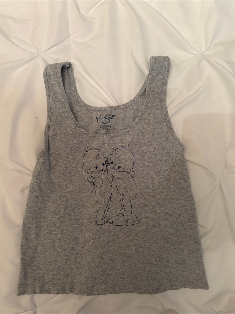 Brandy Melville Grey Graphic Tank Top